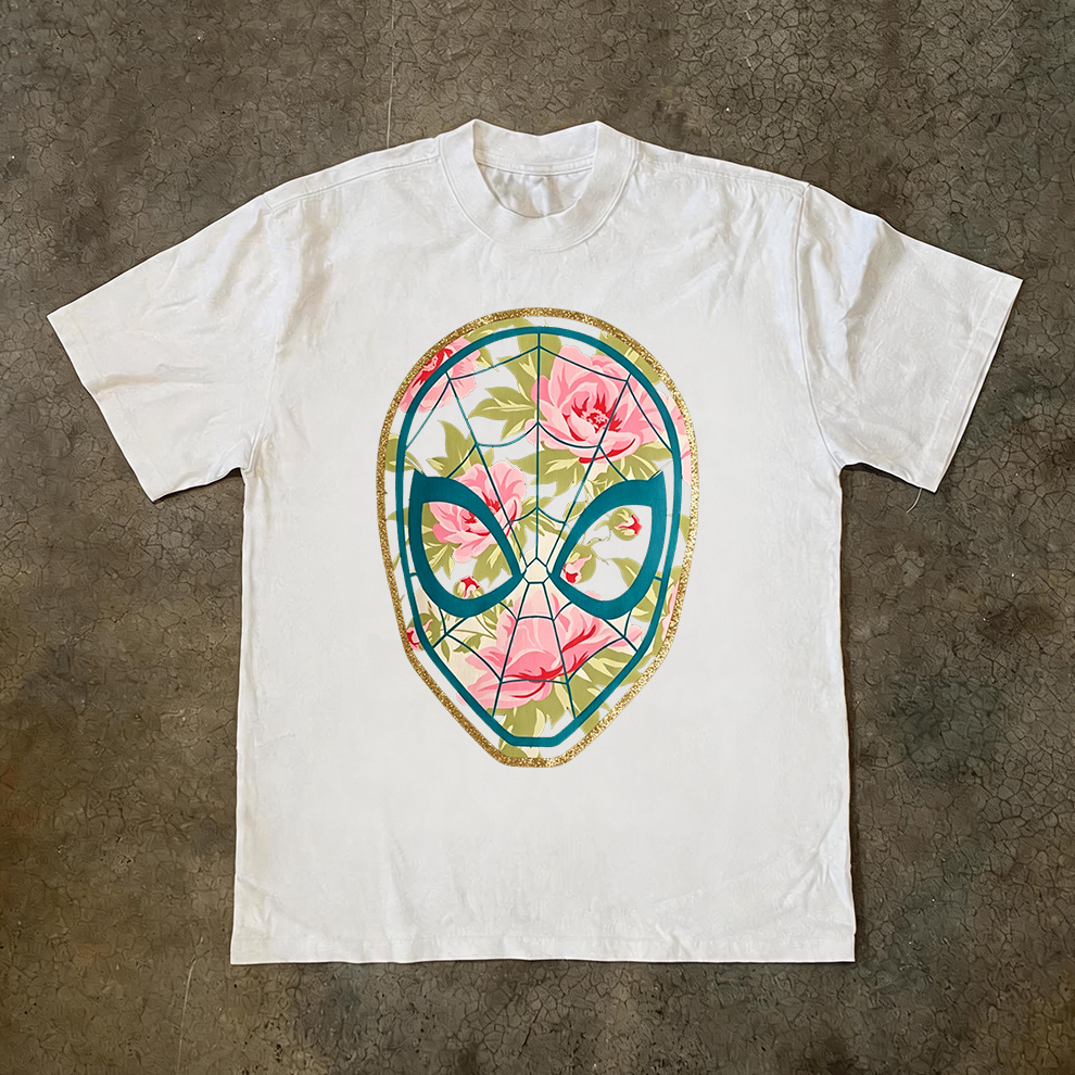 Spider-Man Floral Mask Oversized Graphic Tee