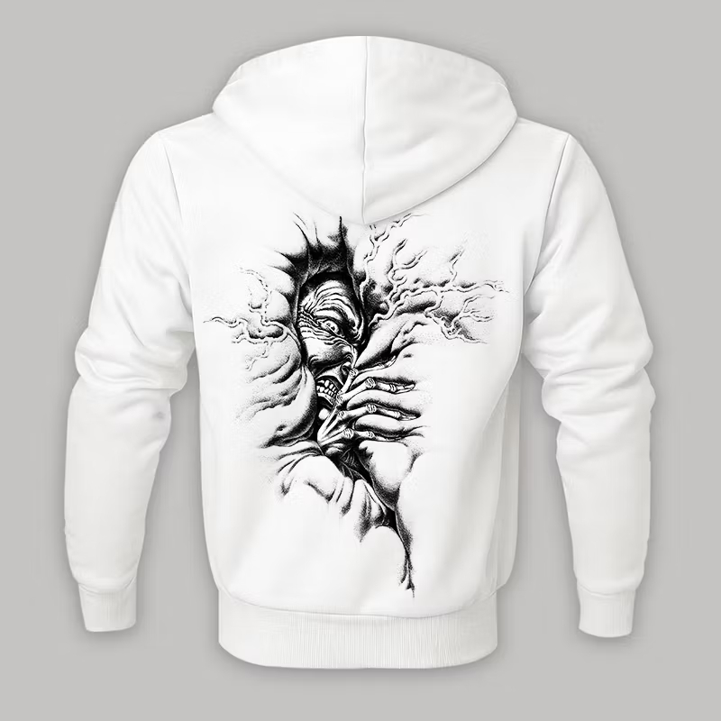 "Emerging Creature" White Oversized Hoodie