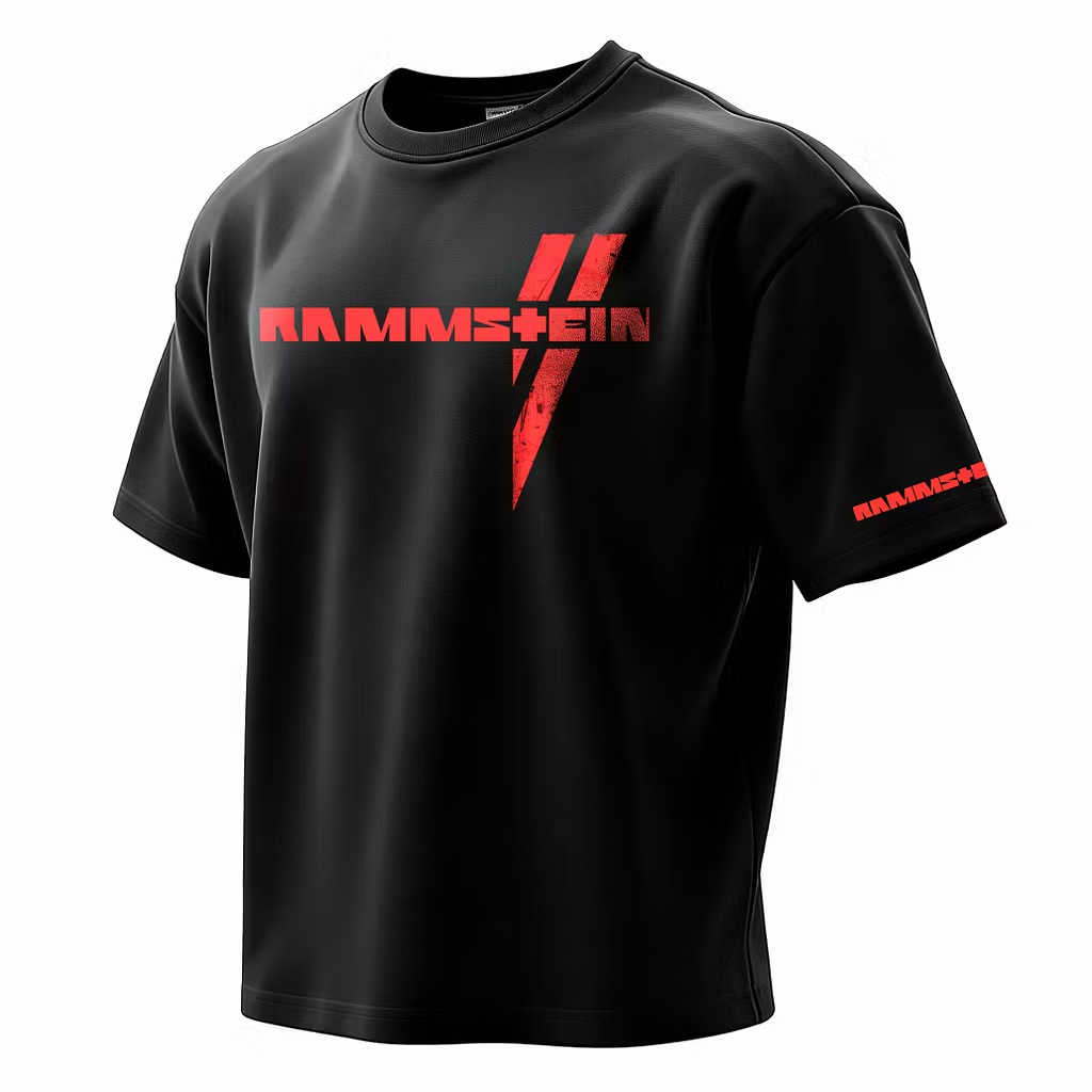 "Lightning & Engel Wings" Minimalist Oversized Rock Tee