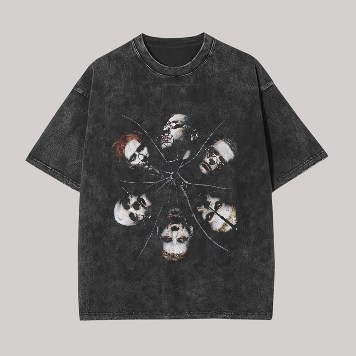 Radial Faces Minimalist Washed Oversized Tee