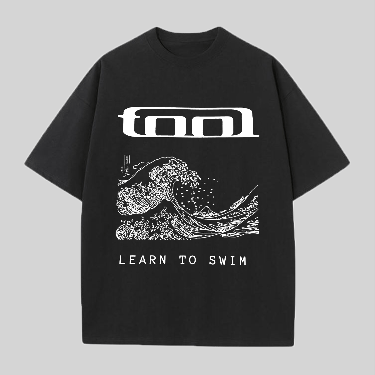 "Learn to Swim" Great Wave Oversized Rock Tee