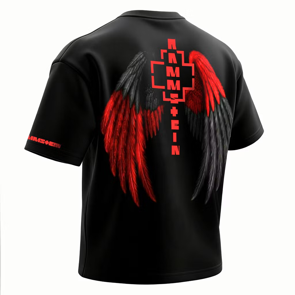 "Lightning & Engel Wings" Minimalist Oversized Rock Tee