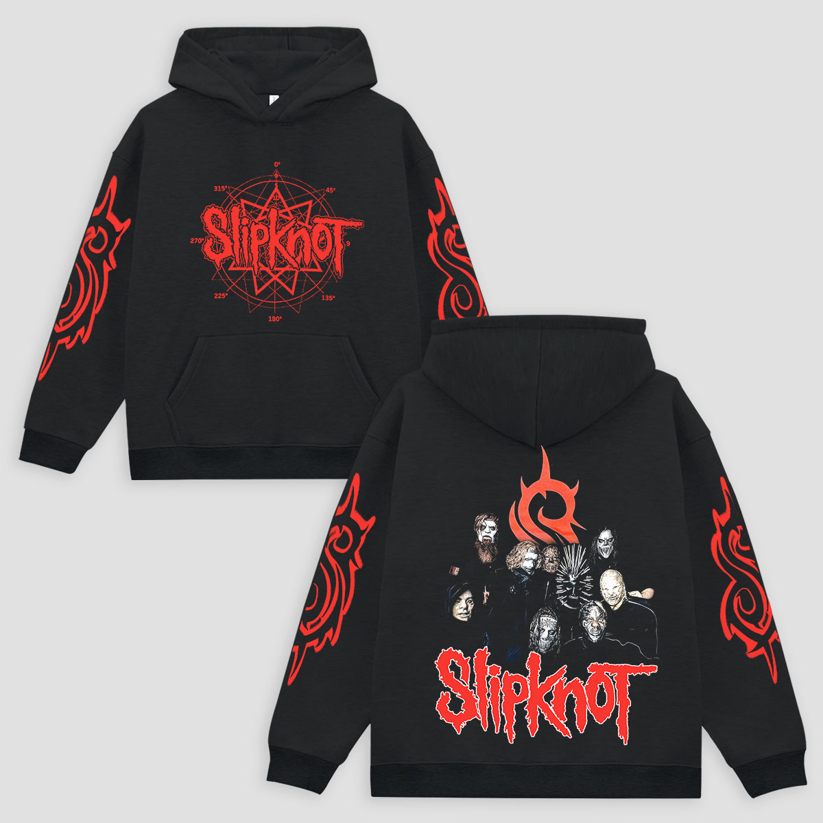 Red Tribal Star Double-Sided Hoodie