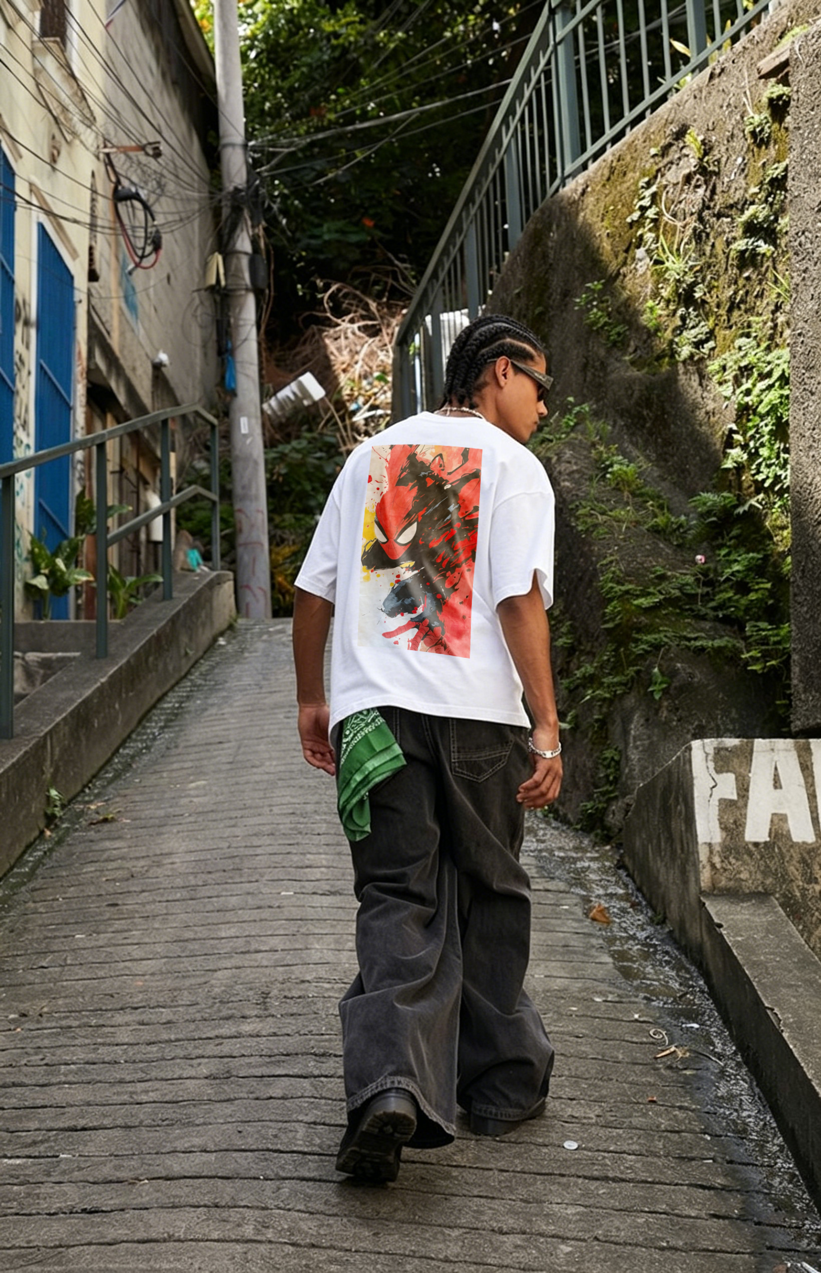 Spidey Street Exclusive Watercolor Spider-Man Graphic Back Tee