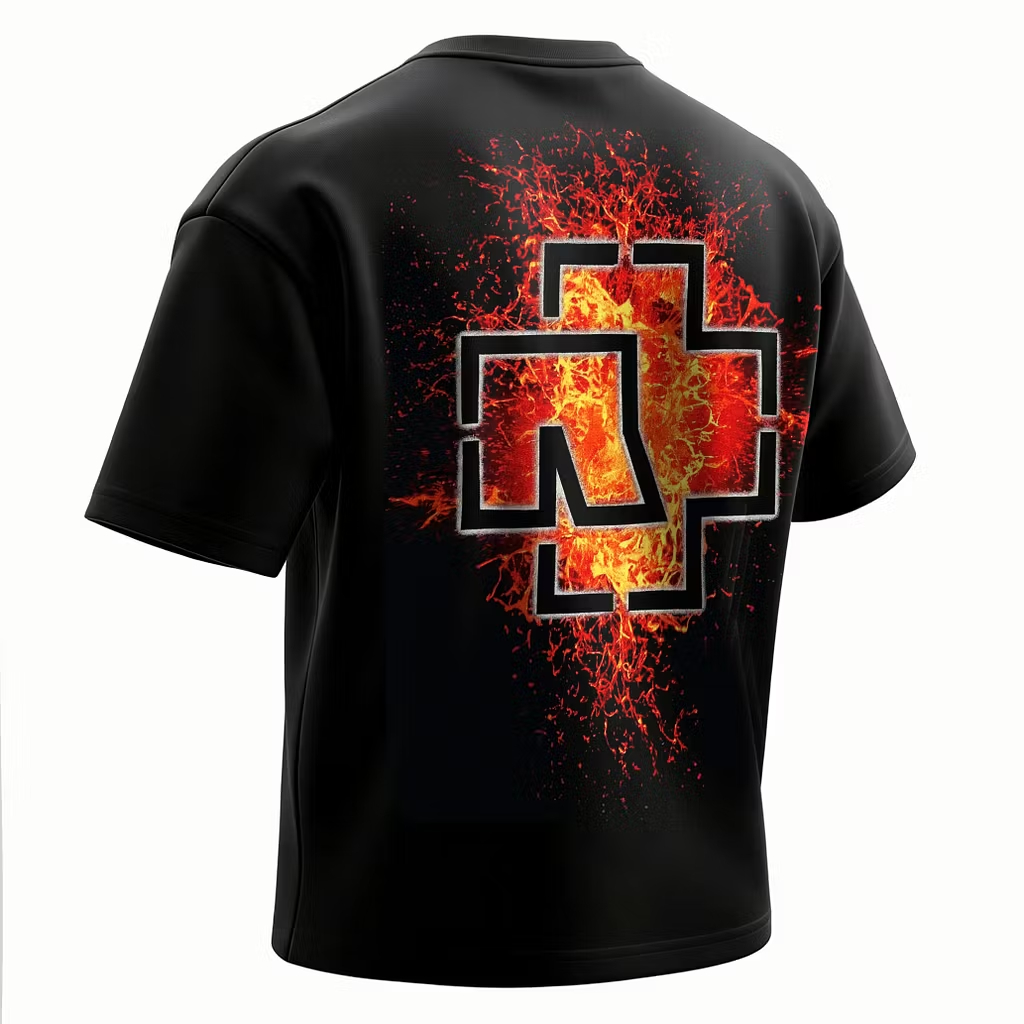 "Fire Cross Logo" Oversized Rock Tee