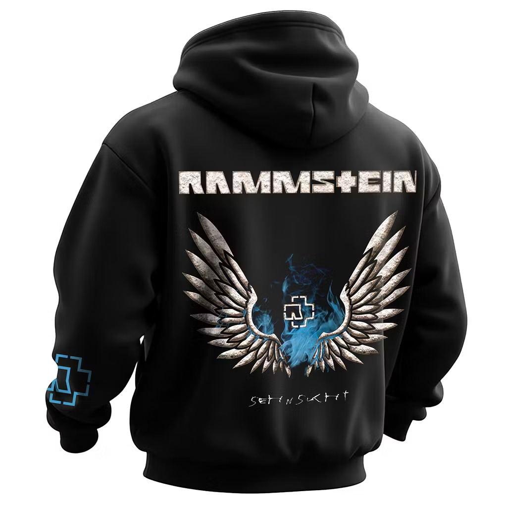 Blue Smoke Wings Minimalist Oversized Hoodie