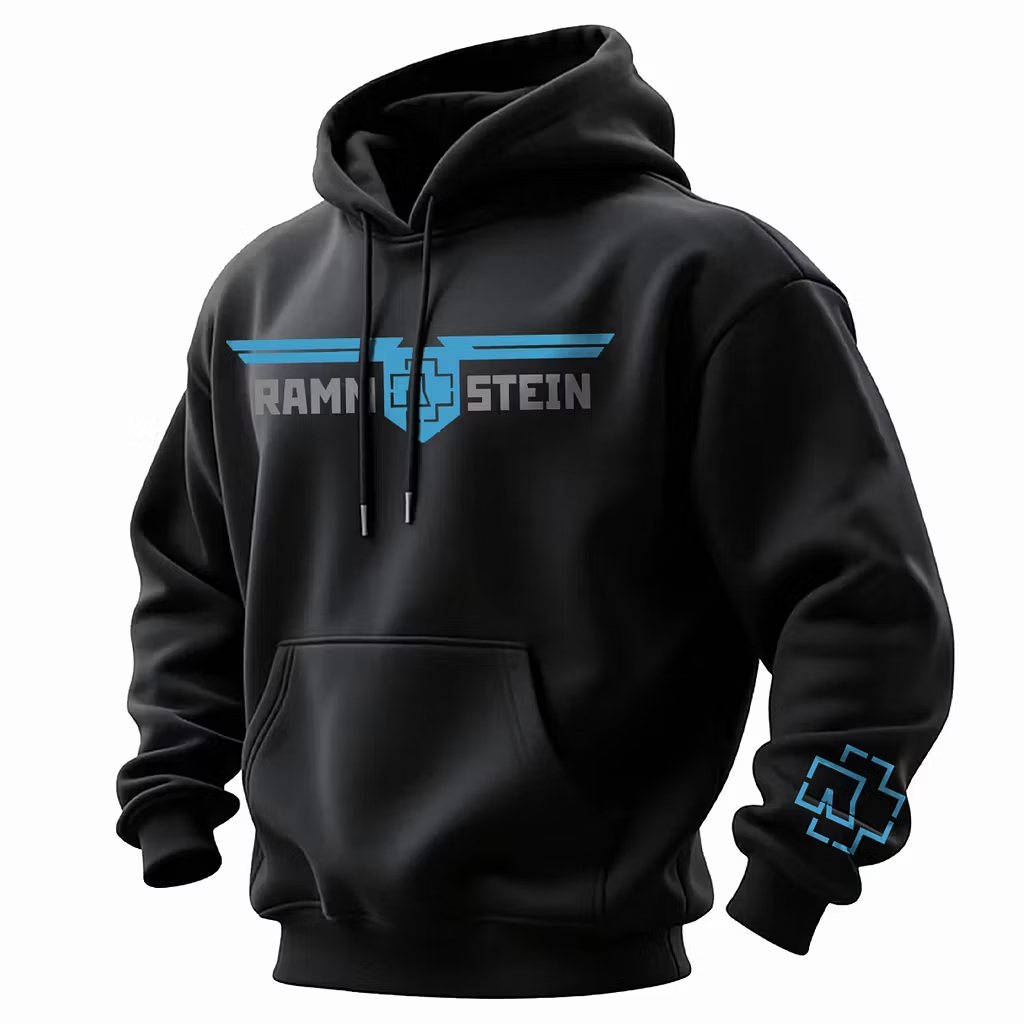 Blue Smoke & Wings Minimalist Oversized Hoodie