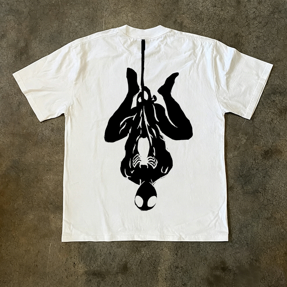 Grunge Aesthetic  Silhouette White Back Print Shirt
