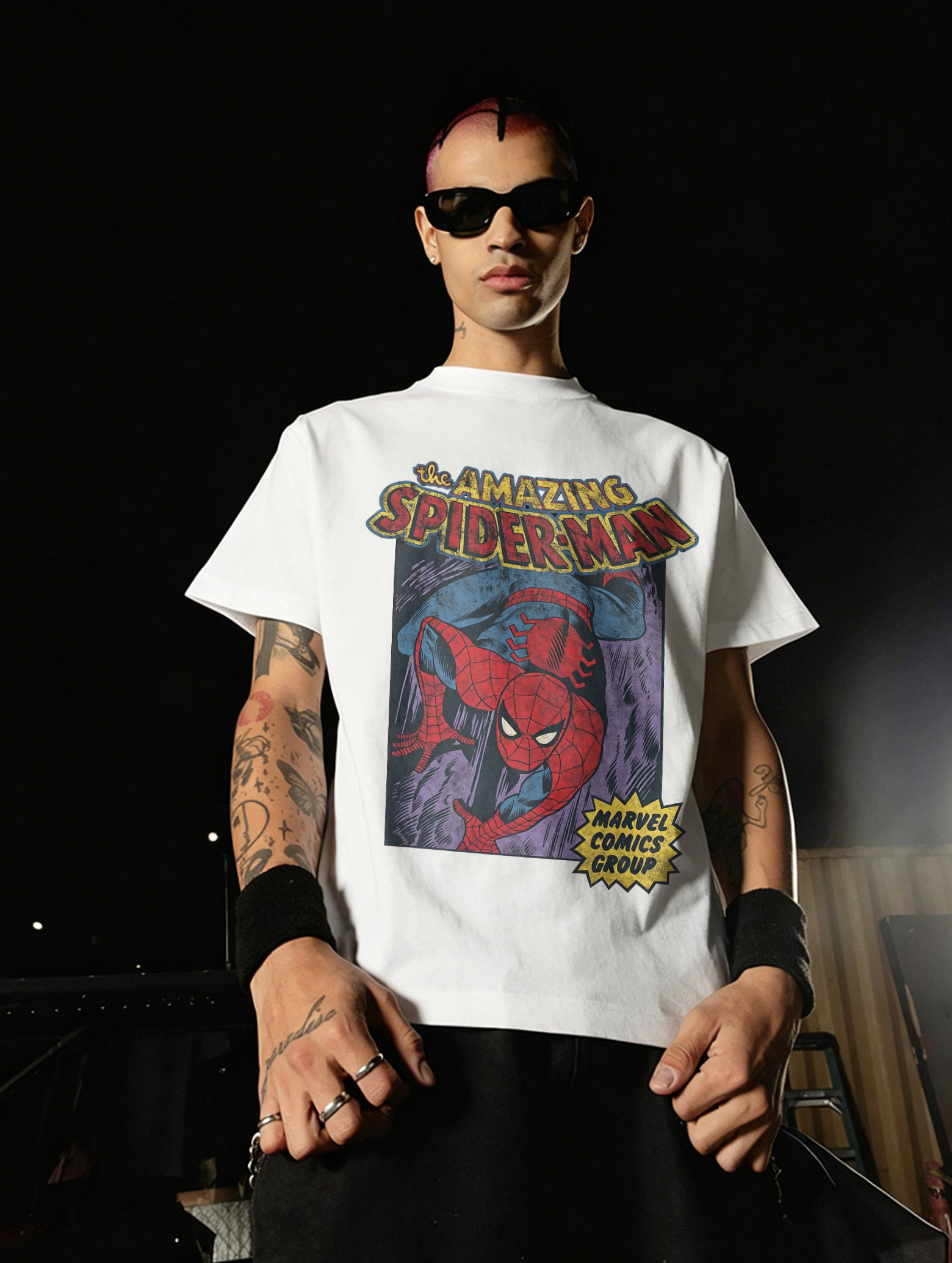 The Amazing Spider-Man Vintage Comic Oversized Graphic Tee