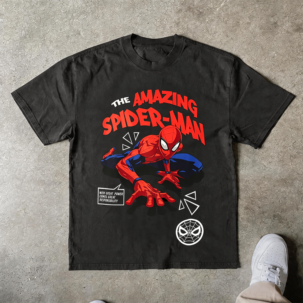 [Copy]Retro Comic Action Oversized Graphic Tee