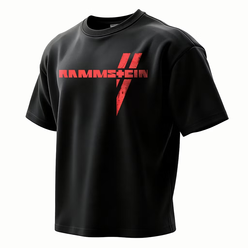  "Lightning & Angel" Minimalist Oversized Rock Tee