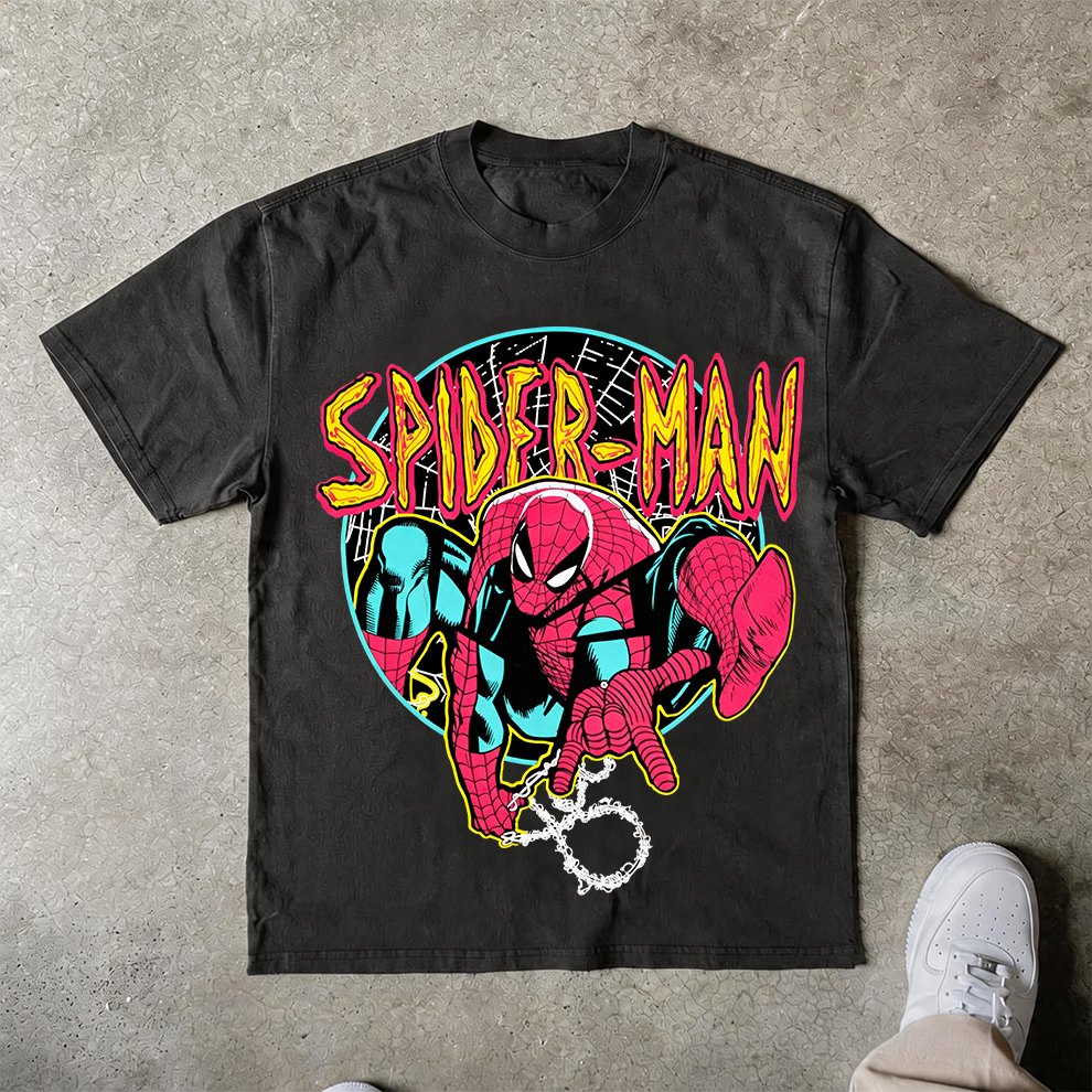 Retro Comic Action Oversized Graphic Tee