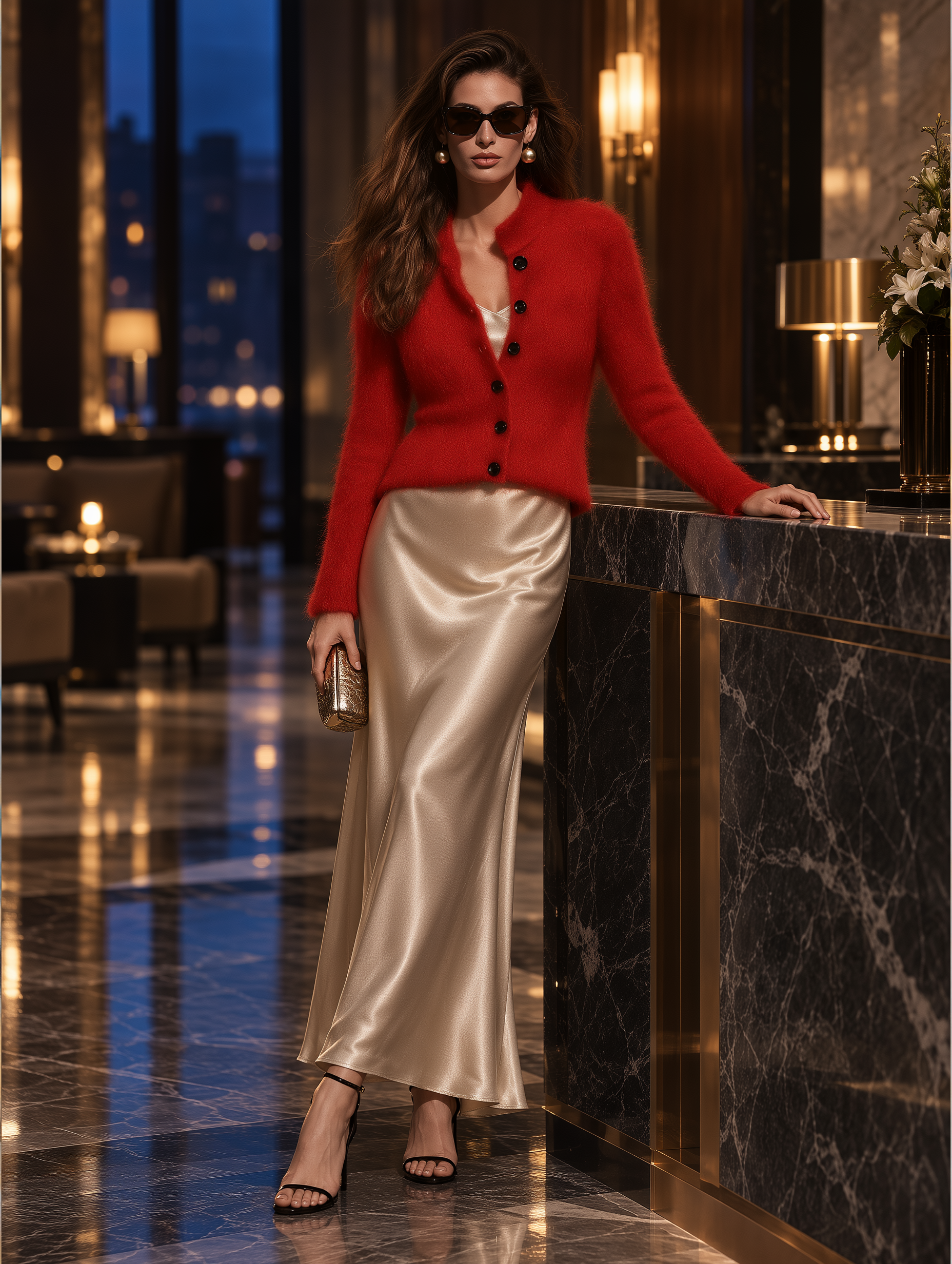 Minimalist Chic Mohair Stand Collar Button-Front Cardigan