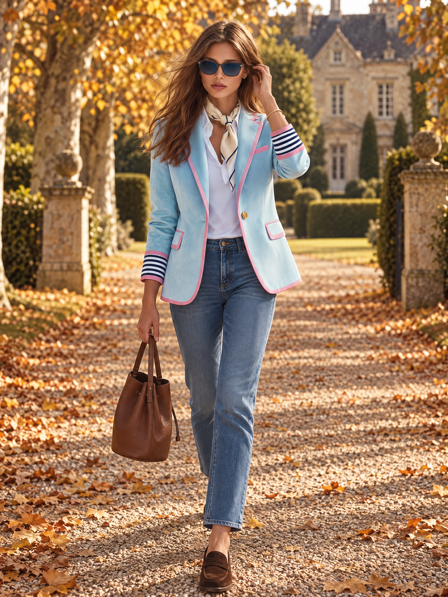 Retro-eleg Color-blocked Faux Suede Blazer