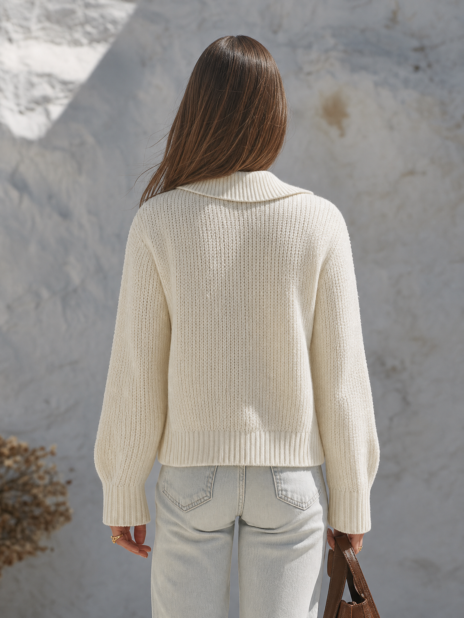 Resort-style Collared Long-sleeved Striped Placket Jacket
