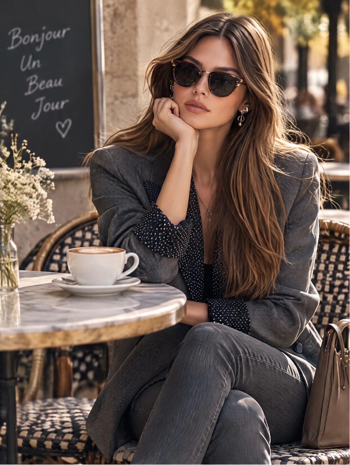 Vacation-style Polka Dot Lapel Long-sleeved Blazer