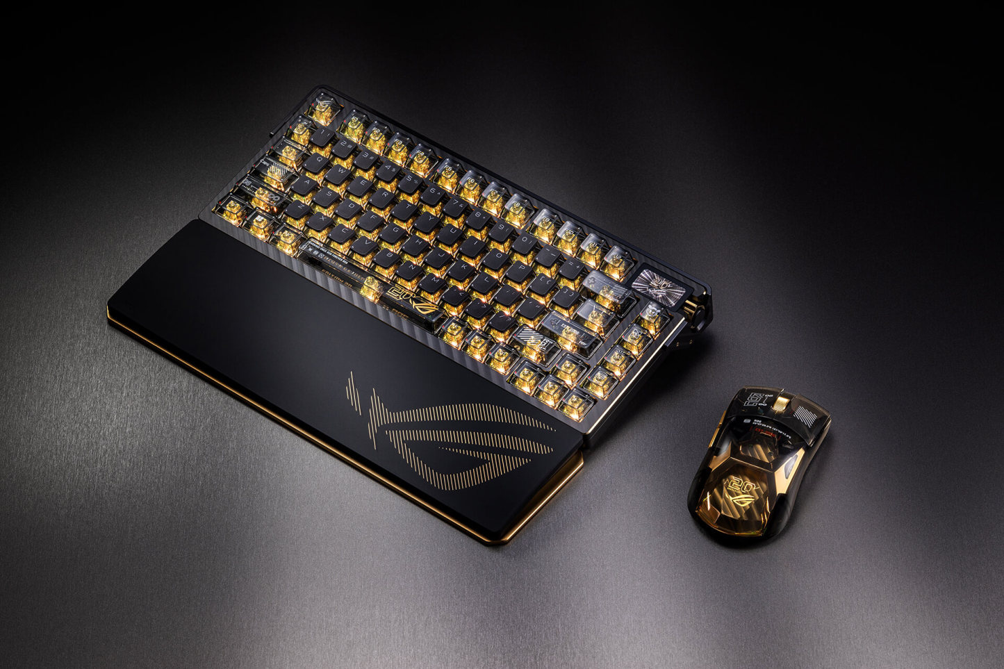 ROG SLASH Luggage & AZOTH Extreme 24K Gold Plated Keyboard