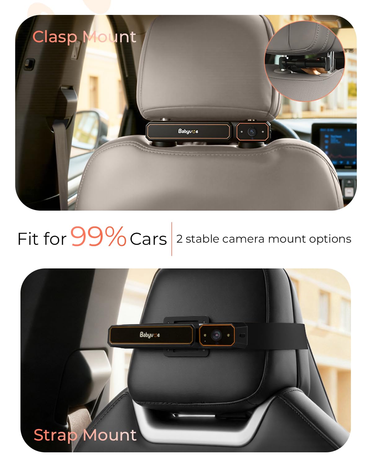 BABYVUE BV6 Wireless Baby Car Camera - HD1080P Monitor