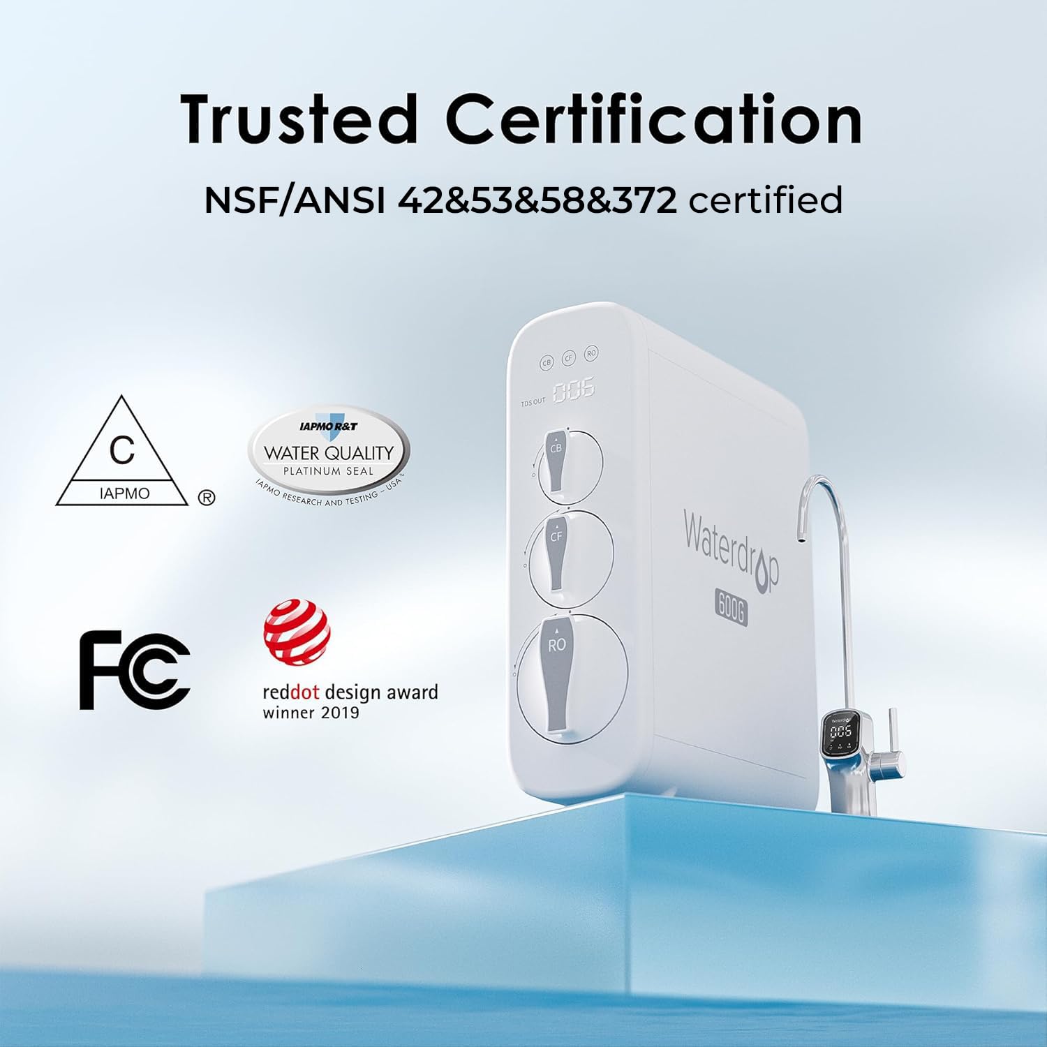 WATERDROP G3P600 Tankless Reverse Osmosis Water Filter System