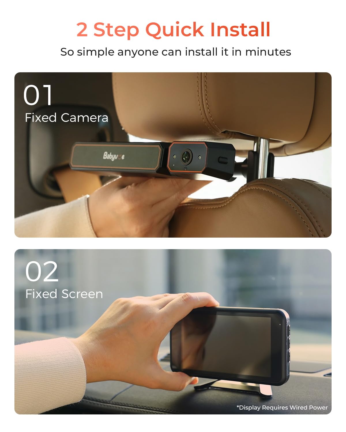 BABYVUE BV6 Wireless Baby Car Camera - HD1080P Monitor