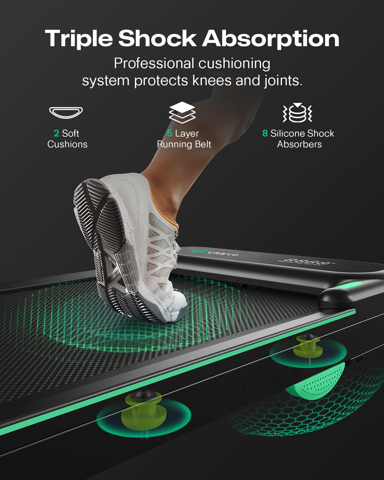 UREVO Strol 2E Smart 2-in-1 Folding Treadmill - Compact Walking Pad