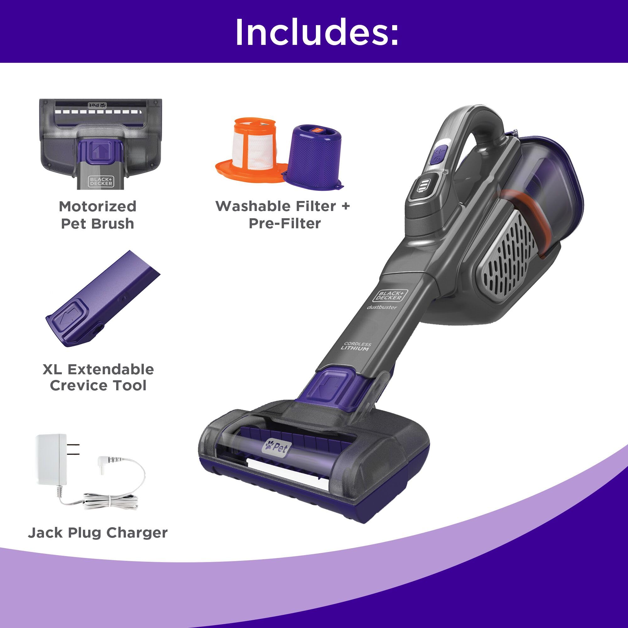 BLACK+DECKER Dustbuster Furbuster Pet Hair Vacuum - Cordless & Powerful