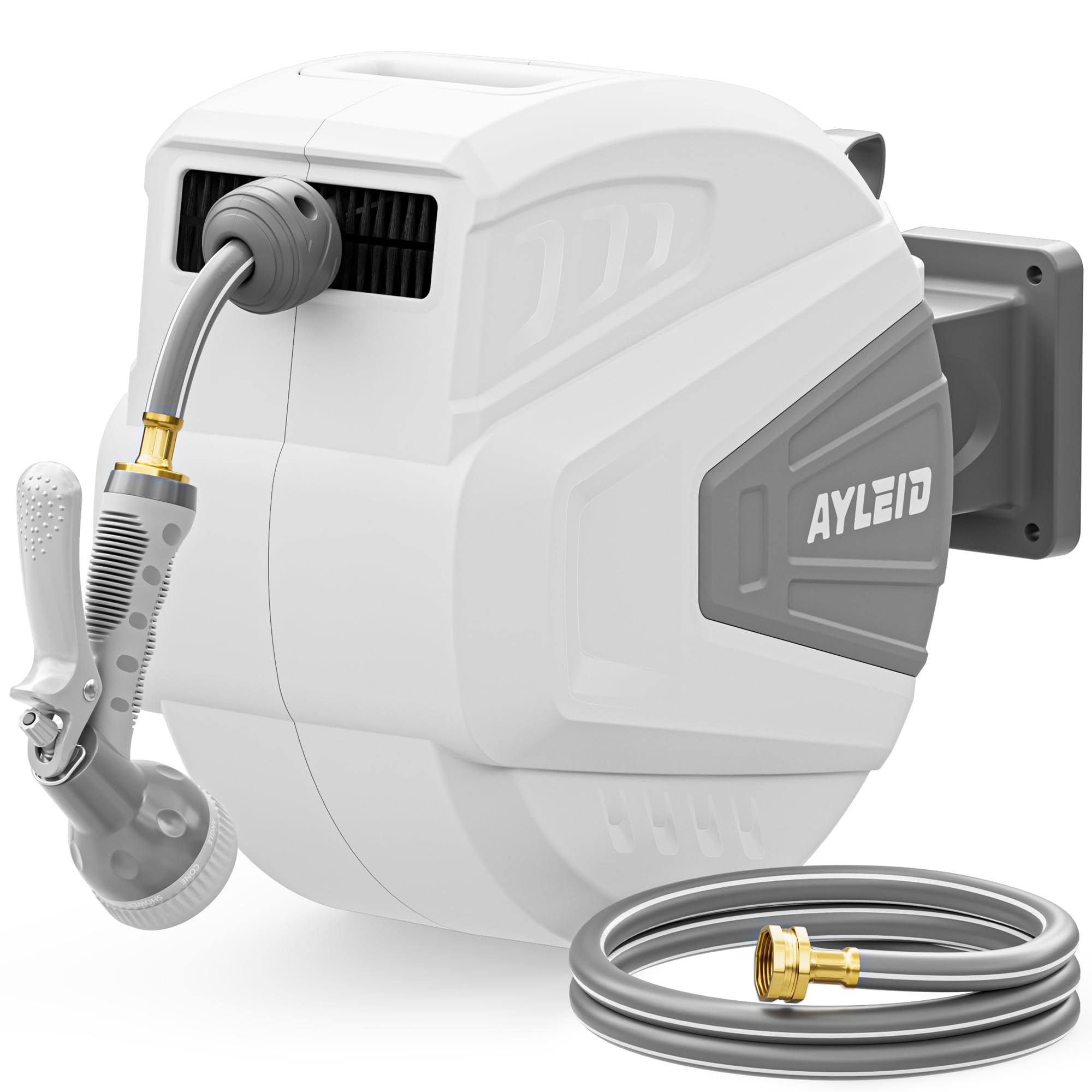 AYLEID Retractable Garden Hose Reel 1/2" x 100 ft with Nozzle