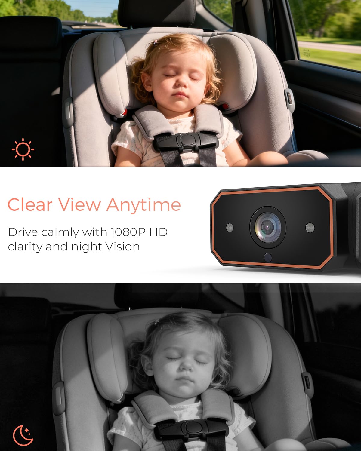 BABYVUE BV6 Wireless Baby Car Camera - HD1080P Monitor