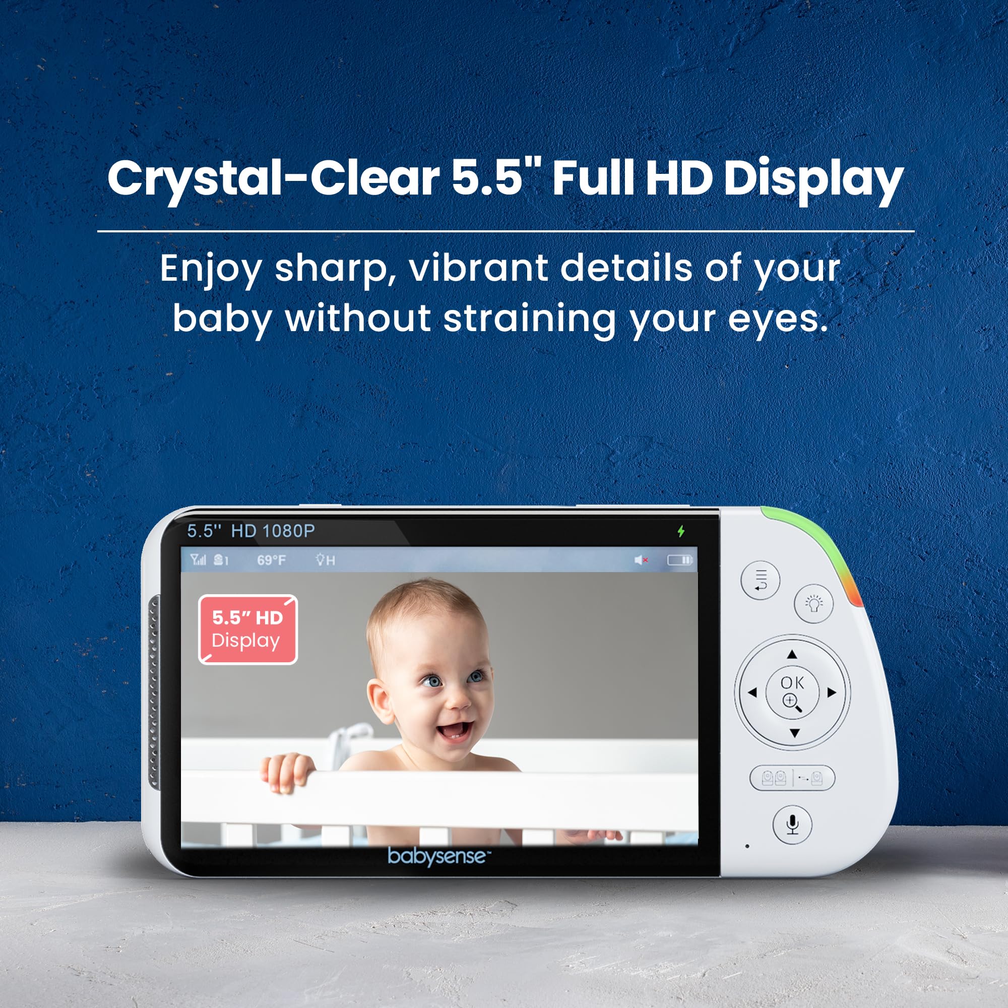 BABYSENSE PRO Full HD Split Screen Baby Monitor & Cameras