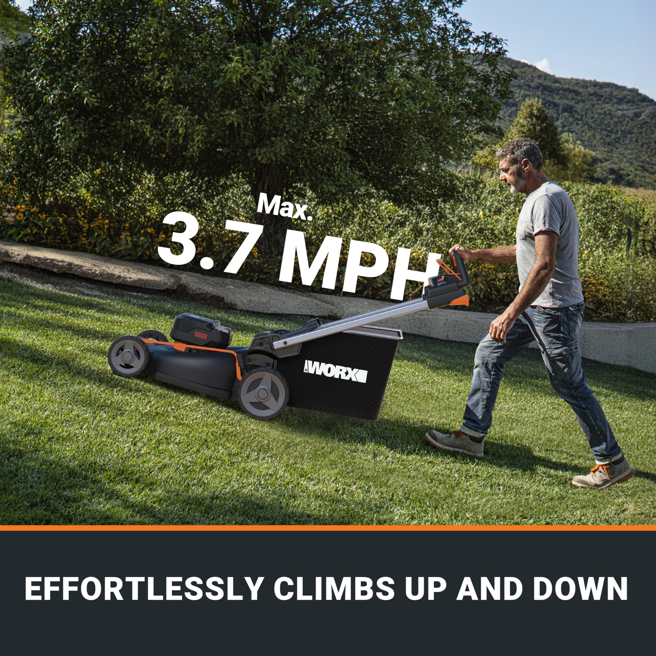 WORX Nitro 21" Cordless Electric Lawn Mower with Batteries