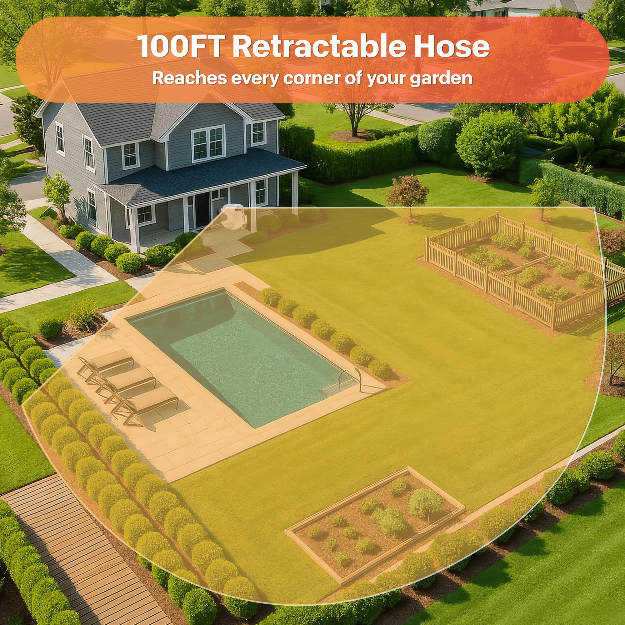 AYLEID Retractable Garden Hose Reel 1/2" x 100 ft with Nozzle