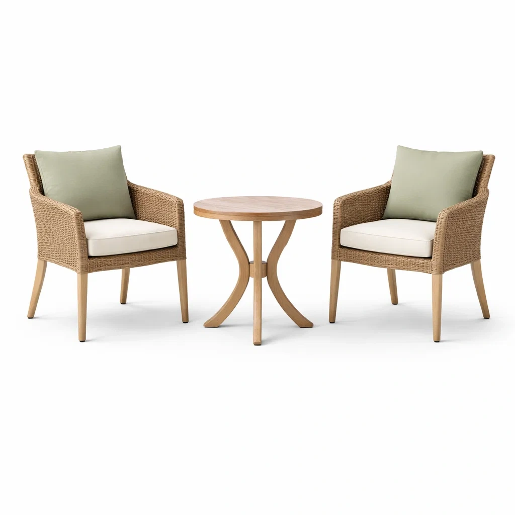 Loungemöbel-Set aus teak mit rattan stühlen und tisch - Dwellambient