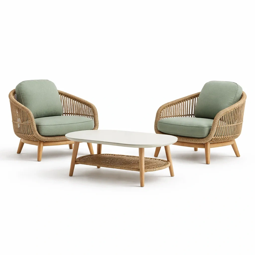Loungemöbel-Set aus rattan mit sesseln und tisch - Dwellambient