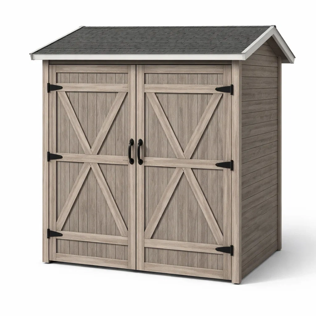 Schuppen zweiflügeltür holzoptik polypropylen 144.7x82.6x162.6 cm - Dwellambient