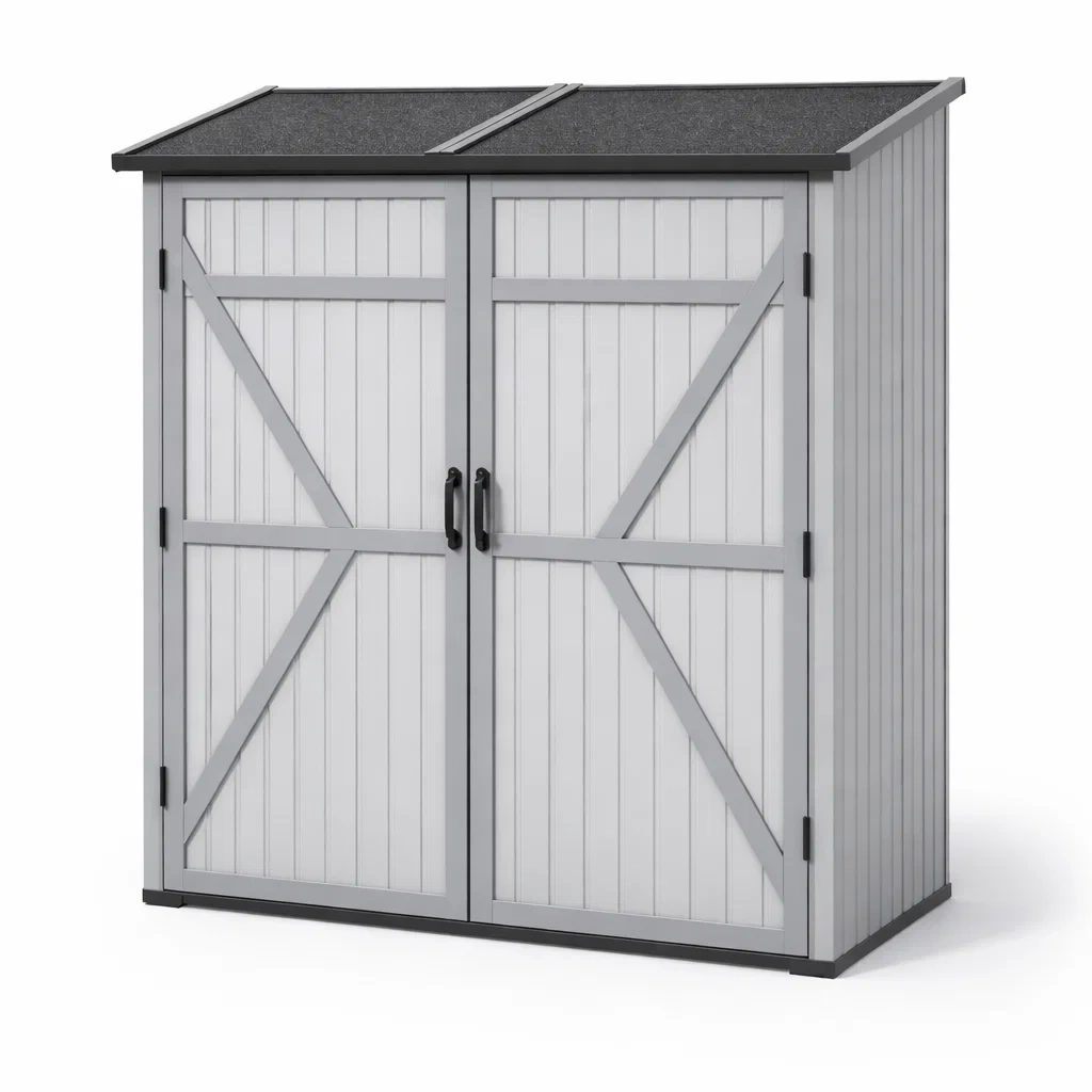 Schuppen kunststoff grau 140x87x162 cm - Dwellambient
