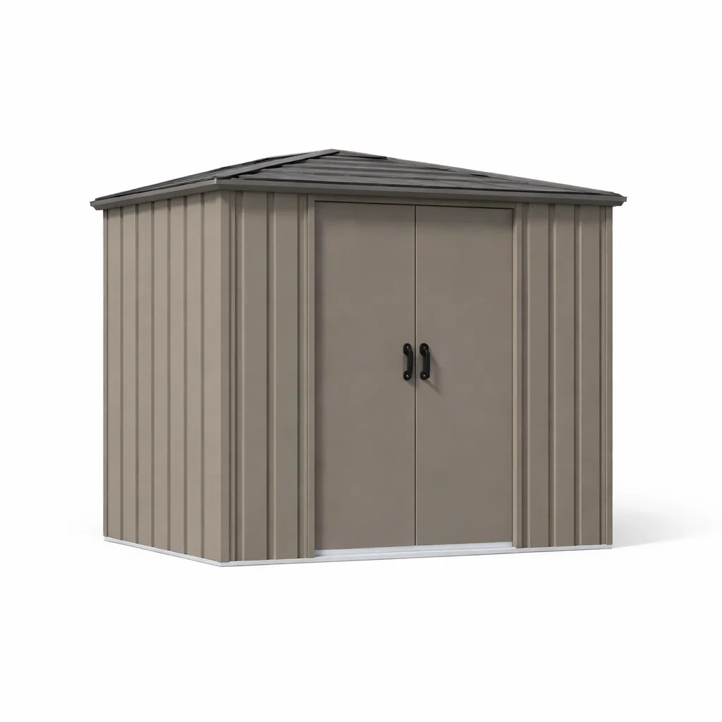 Schuppen metall beige grau 213x130x185 cm - Dwellambient