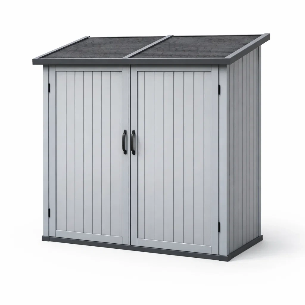 Schuppen polypropylen grau mit doppeltür 140x87x119 cm - Dwellambient