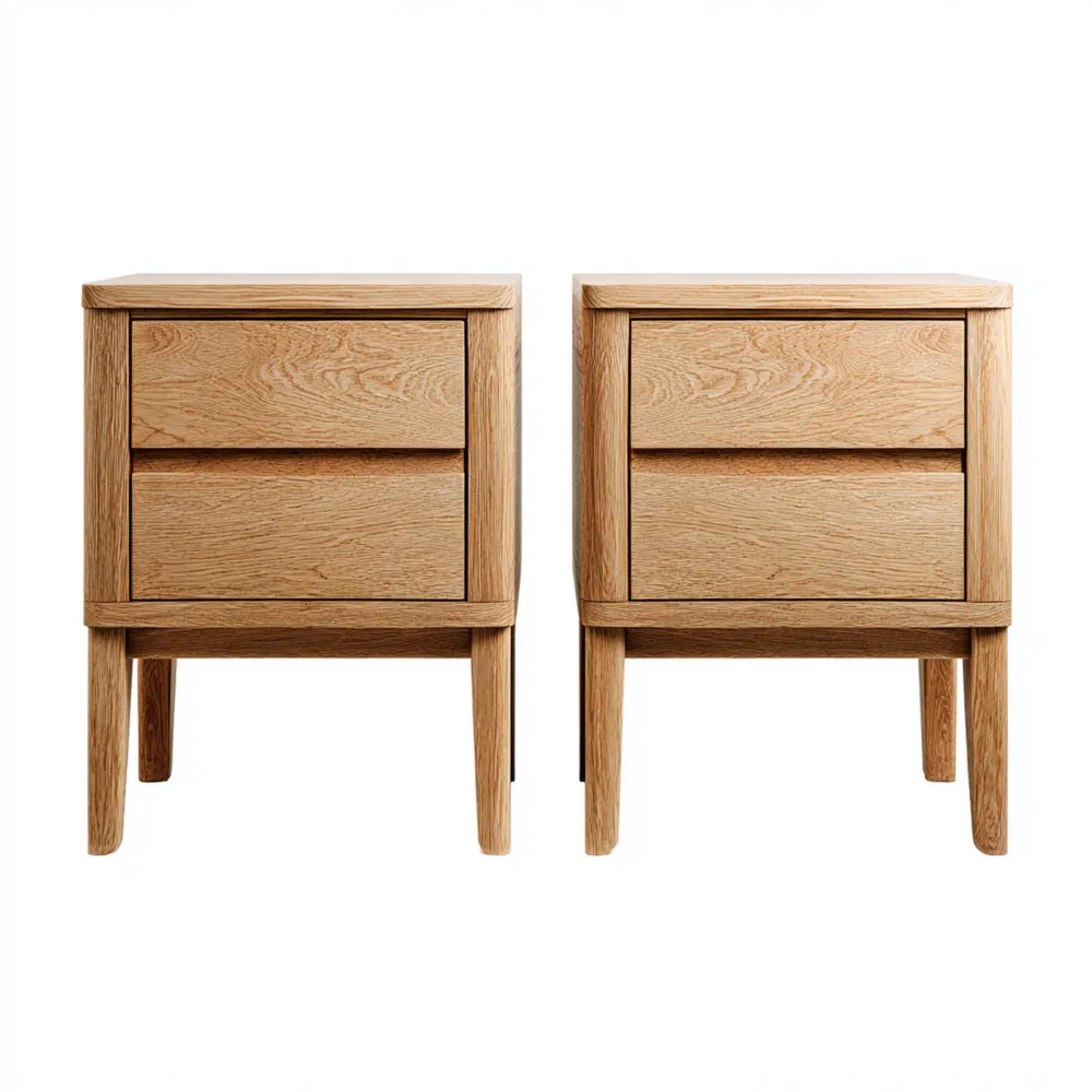 Mesitas de Noche de Madera Roble 40x30x55 cm - Diseño Escandinavo