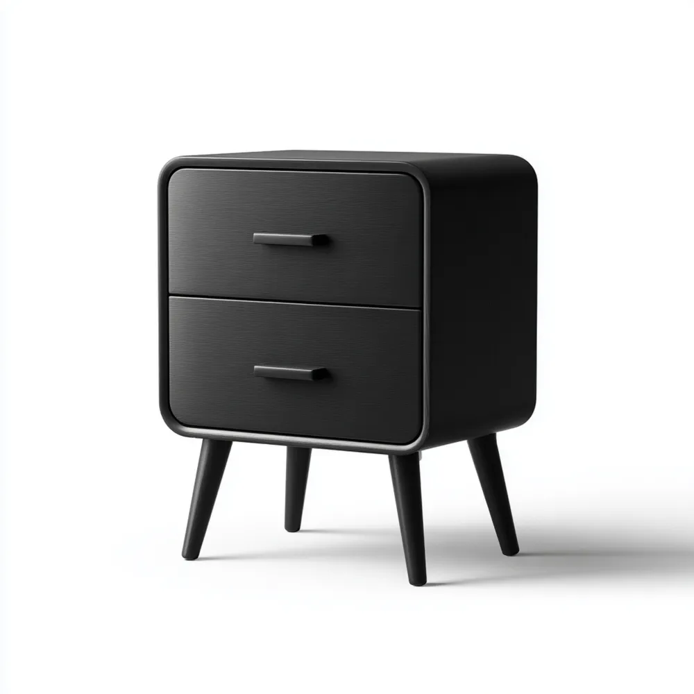 Mesita de Noche de Madera 50x40x60 cm – Negro – Diseño Moderno