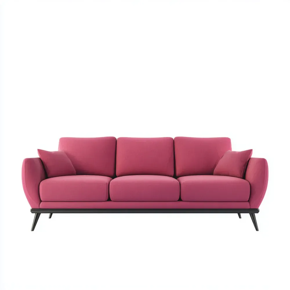 Sofá de Tela 200x95x90 cm – Rosa – Diseño Moderno