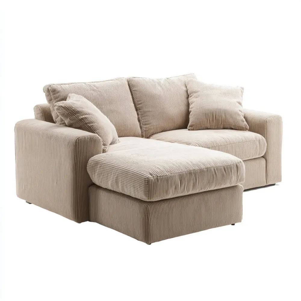 Sofá Seccional de Chenilla – 200x160x85 cm – Beige – Diseño Contemporáneo