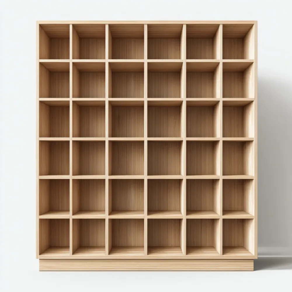 Estantería de madera 150x150x30 cm - Natural - Diseño moderno