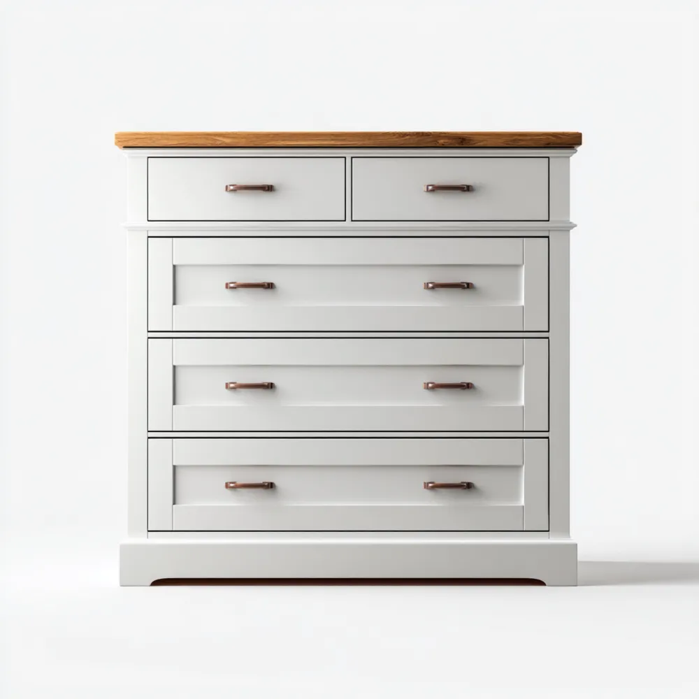 Cajonera de Madera 80x40x90 cm – Blanco y Roble