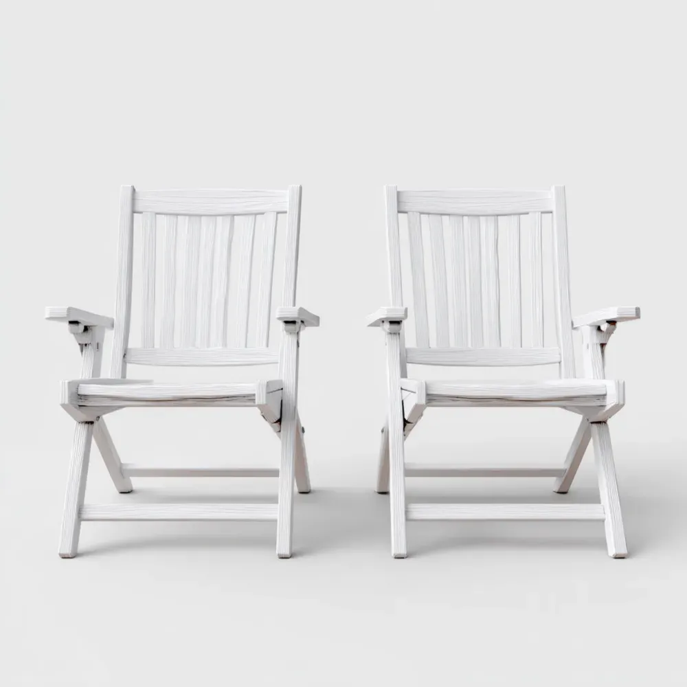 Sillas de jardín plegables 90x60x58 cm - Blanco - Estilo Clásico