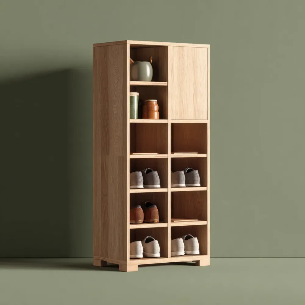 Estantería de madera 120x60x30 cm con 9 compartimentos - Roble - Almacenamiento versátil