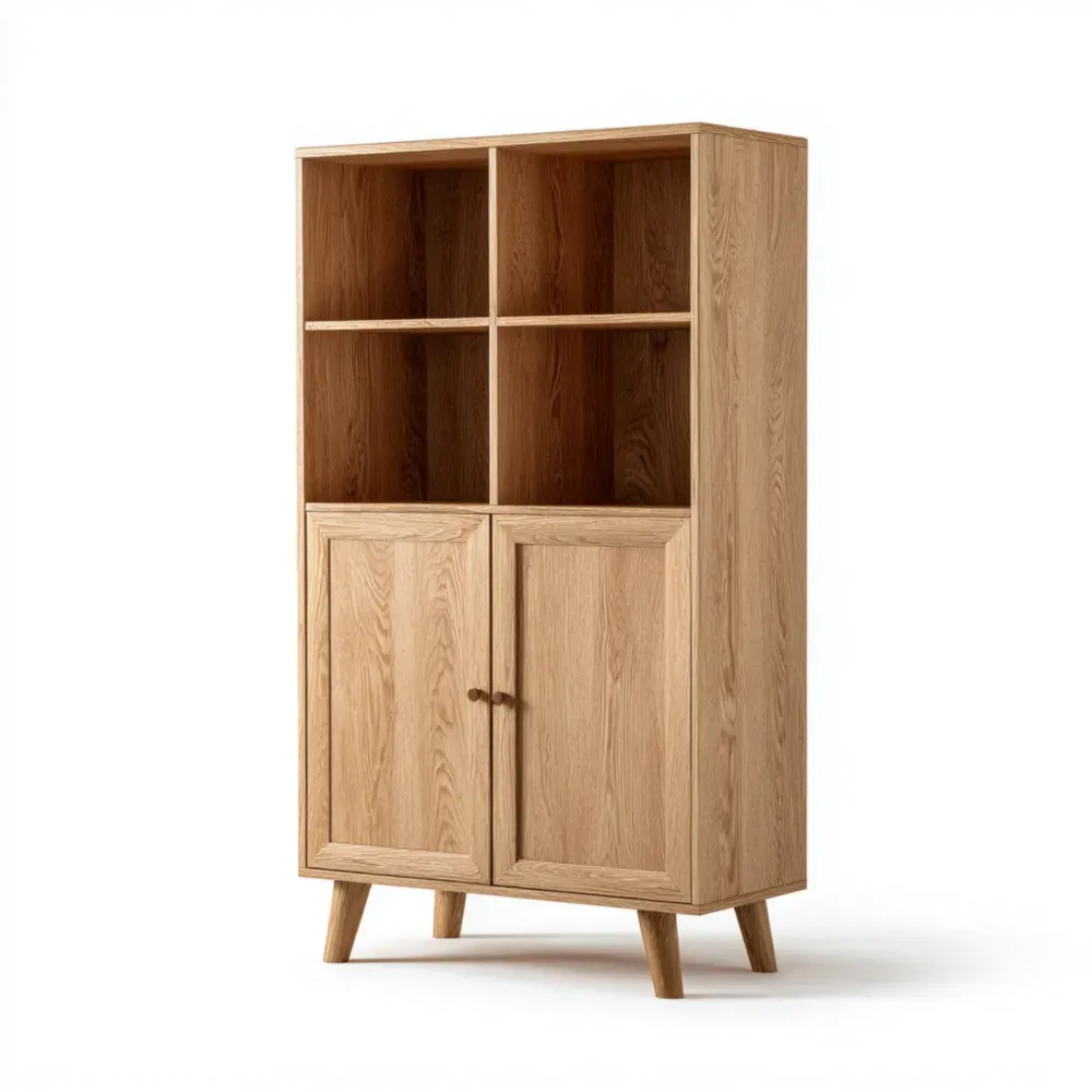 Estantería de madera 120x40x180 cm - Roble - Diseño moderno