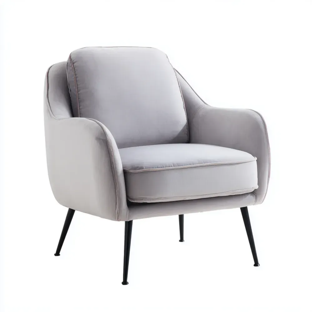 Sillón Acolchado Tela 85x90x80 cm - Gris - Estilo Moderno