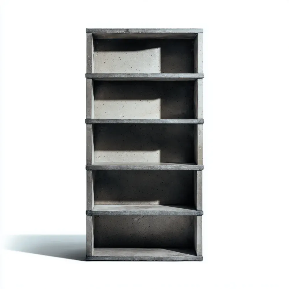 Estante de Hormigón 5 Niveles Diseño Industrial 180x90x40 cm Gris