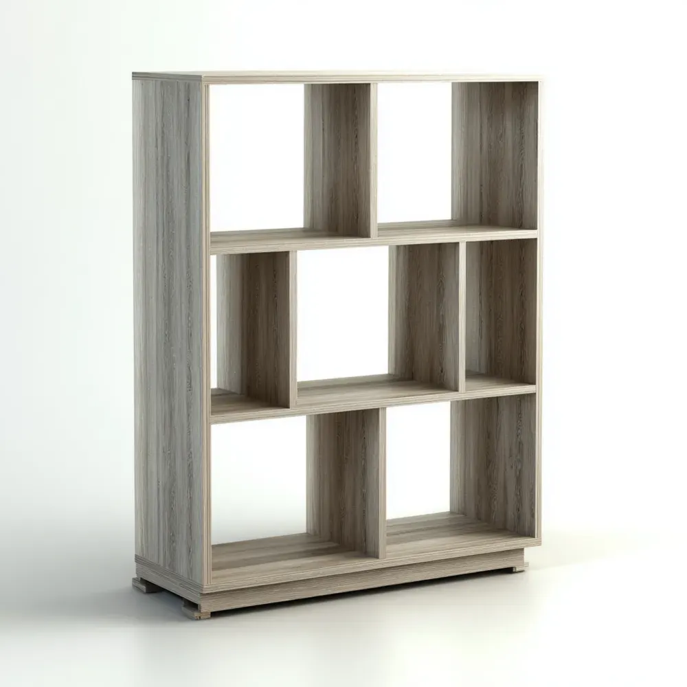 Estantería de madera 6 cubos - 90x30x120 cm - Color Natural - Diseño moderno