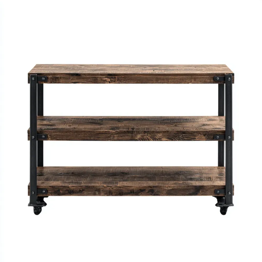 Estantería de madera y metal 80x35x90 cm – Color Madera – Estilo Industrial